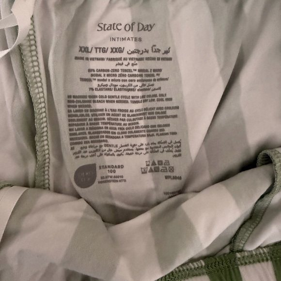 State of Day TENCEL Modal PJ Set XXL Green Stripe NWT - Picture 3 of 5